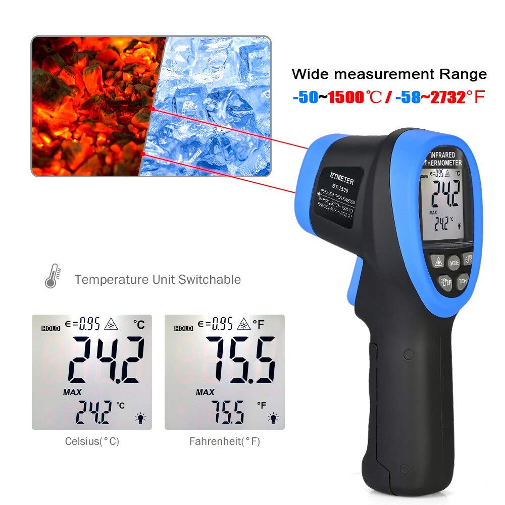 -50℃ to 1500℃ Laser Thermomete - Industrial Laser Temperature Gun reseña y precio