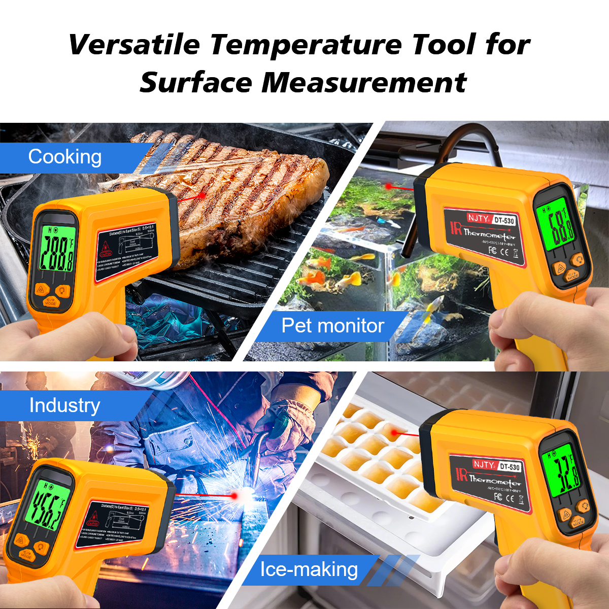 NJTY Infrared Thermometer Lase - Industrial Laser Temperature Gun reseña y precio