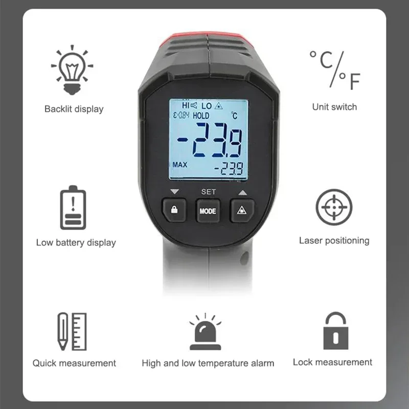 UNI-T Digital Thermometer UT30 - Industrial Laser Temperature Gun reseña y precio