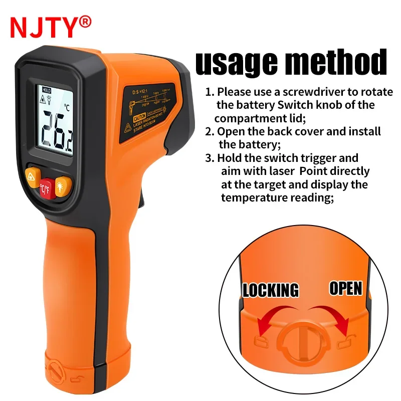 T400 T600 Digital Infrared The - Industrial Laser Temperature Gun reseña y precio