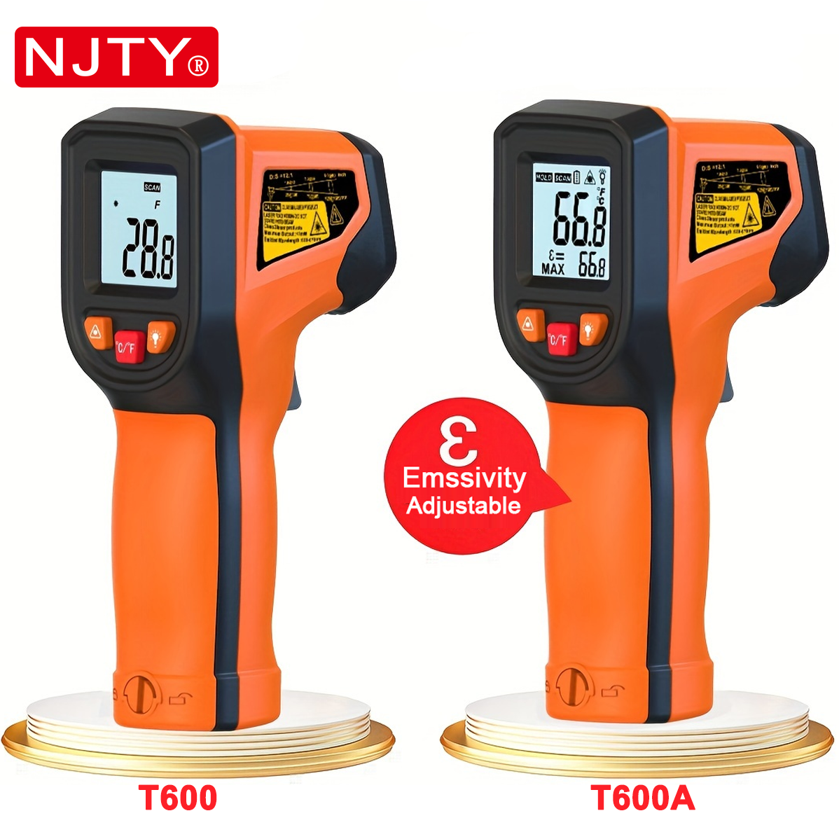 NJTY T600T600A Laser Temperatu - Industrial Laser Temperature Gun reseña y precio