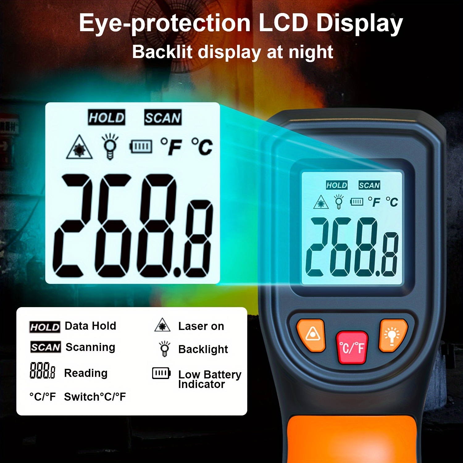 NJTY T600T600A Laser Temperatu - Industrial Laser Temperature Gun reseña y precio