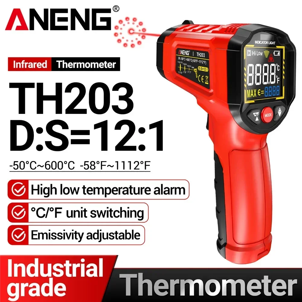 Infrared thermometer -50℃~600℃ - Industrial Laser Temperature Gun reseña y precio