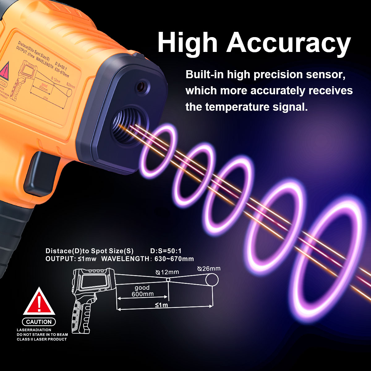 DT1000 DT1600 Infrared Thermom - Industrial Laser Temperature Gun reseña y precio