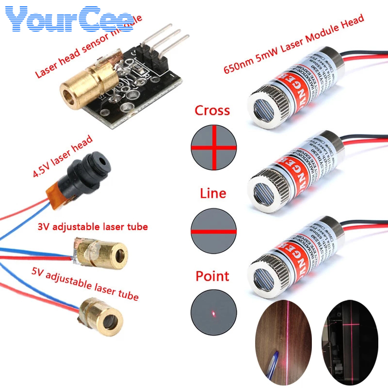 2pcs 650nm 5mW Red Point/Line/ - Industrial Laser Line Module reseña y precio
