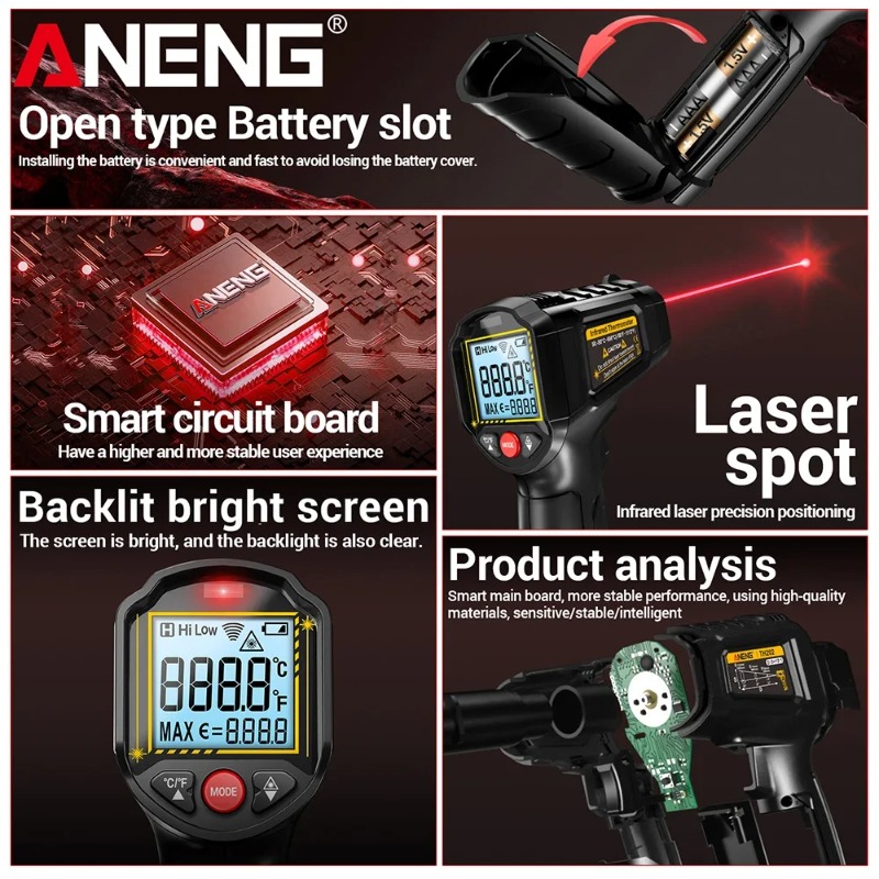 ANENG TH202 Industrial Handhel - Industrial Laser Temperature Gun reseña y precio