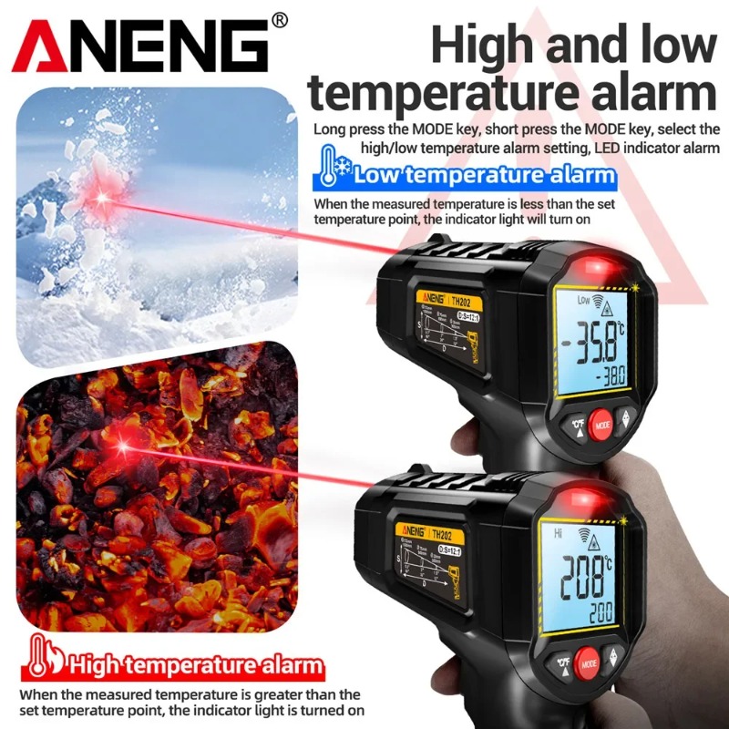 ANENG TH202 Industrial Handhel - Industrial Laser Temperature Gun reseña y precio