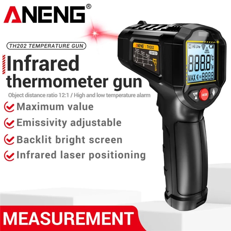 ANENG TH202 Non-contact Infrar - Industrial Laser Temperature Gun reseña y precio
